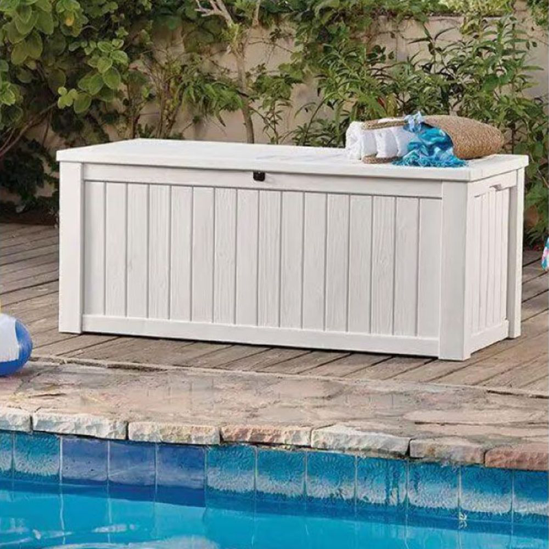 Product image: Pool box 570l κουτί αποθήκευσης πισίνας λευκό που λειτουργεί και ως κάθισμα για 2 ενήλικες, , medium-null