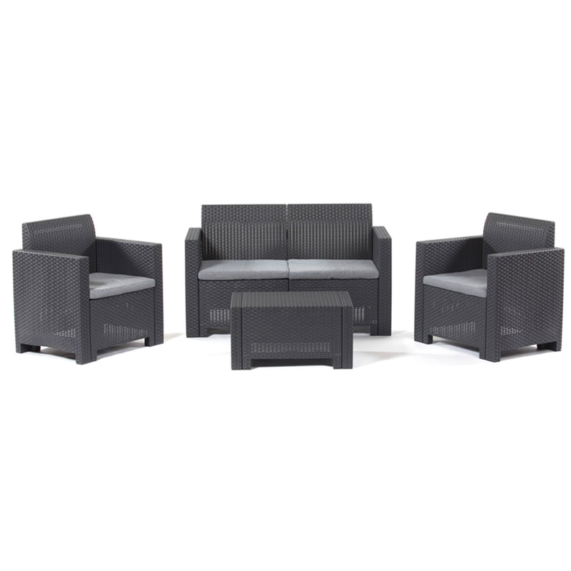 Bica plastic lounge set nebraska 2 brown/beige-null