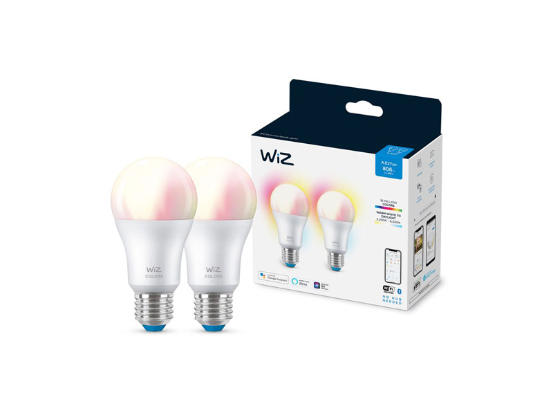 Product image: Wiz Wi-Fi 60w a60 e27 rgb 2pcs, , medium-null