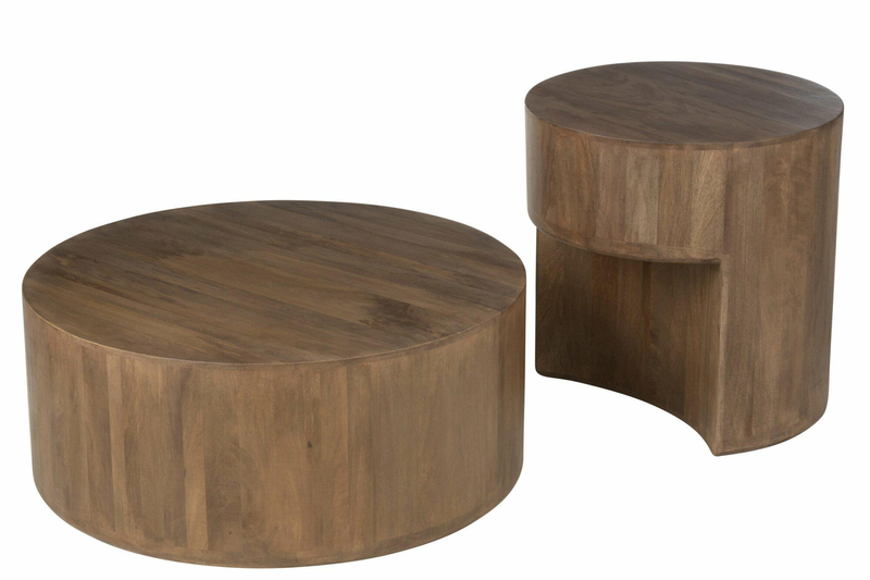 Set of 2 tables toge mango wood brown, , medium-null