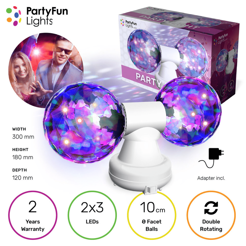 Double rotating multi color party light adapter incl., , medium-null