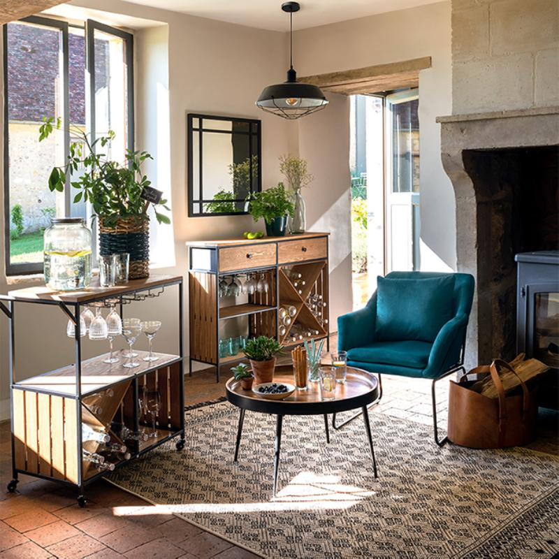 Atmosphera 'nathan' 1xe27 (max.40w) pendant light metal black ip20 &oslash;350xh1007mm, , medium-null