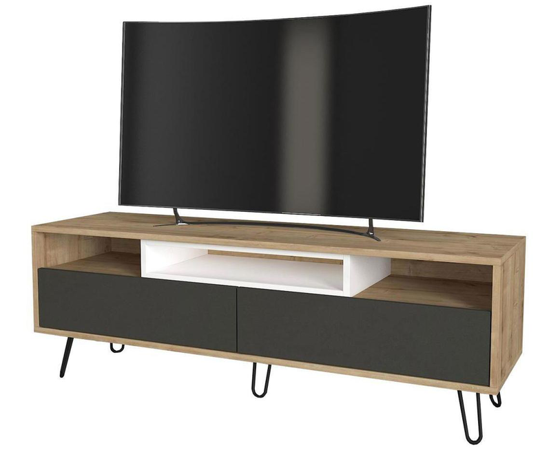 Artelibre 14410209 marathi TV stand - natural/charcoal, , medium-null