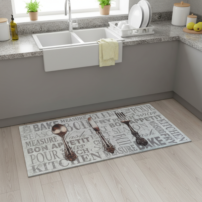 Kitchen mat 50x80cm - cutlery design, , medium-null