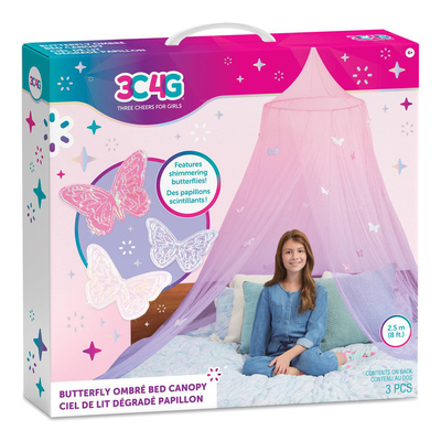 Make it real 3c4G butterfly ombre bed canopy, , medium