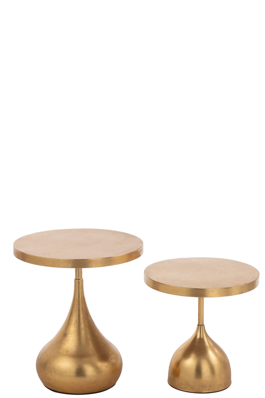 Set of 2 side tables gold, , medium-null