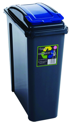 Recycling slim bin 25l - gray/blue, , medium