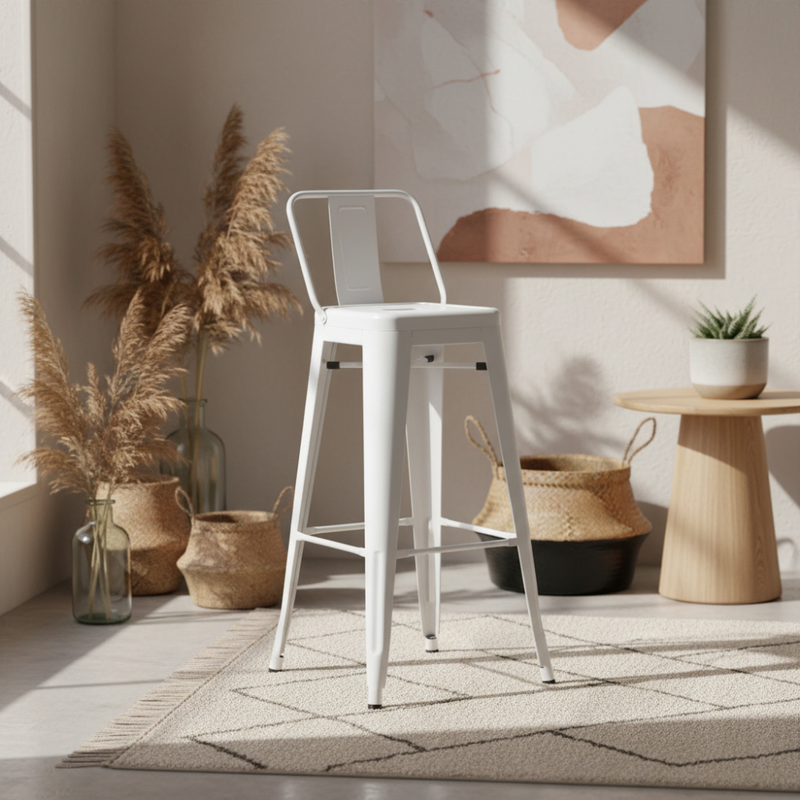 Jones steel stool chair - white, , medium-null