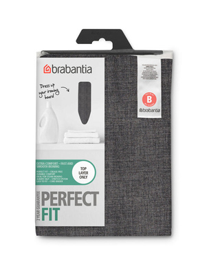 Brabantia ironing board cover 124x38cm black, , medium