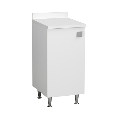 Compact white cabinet with door and adjustable shelf, pre-assembled for bathroom, laundry room, entryway or balcony., , medium