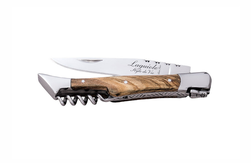 Laguiole luxury line olive wood pocket knife with corkskrew, , medium image number null