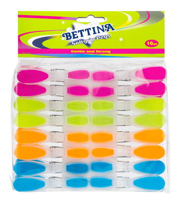 Bettina softgrip plastic pegs 20pcs, , medium