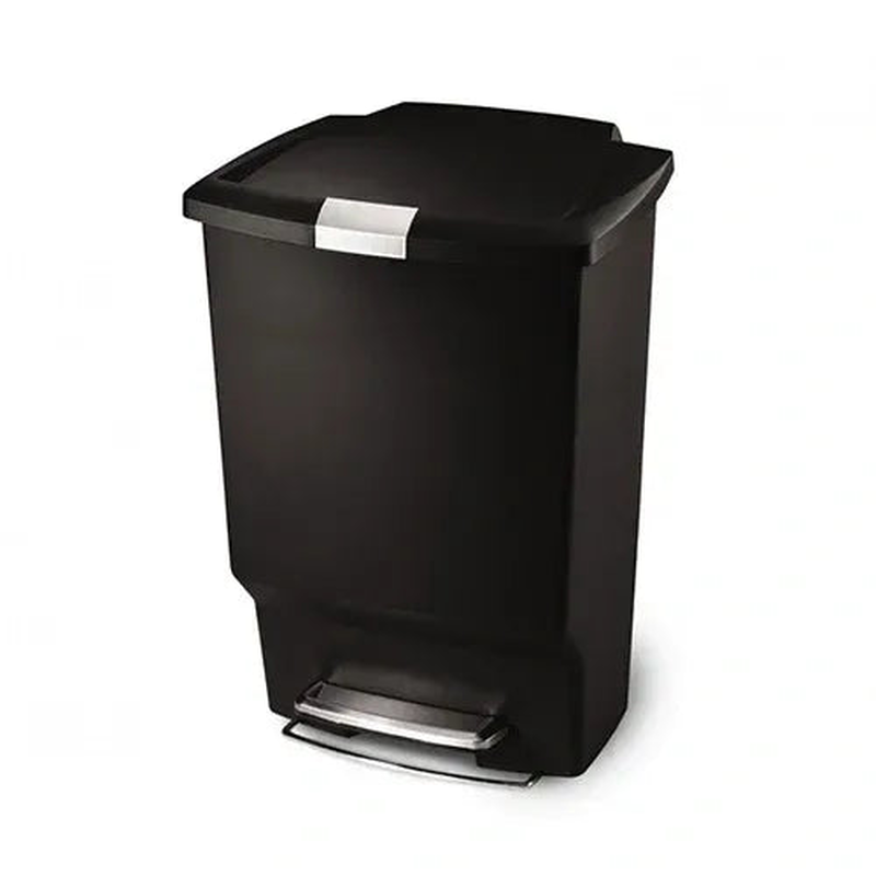 45l rectangular pedal bin plastic black, , medium image number null