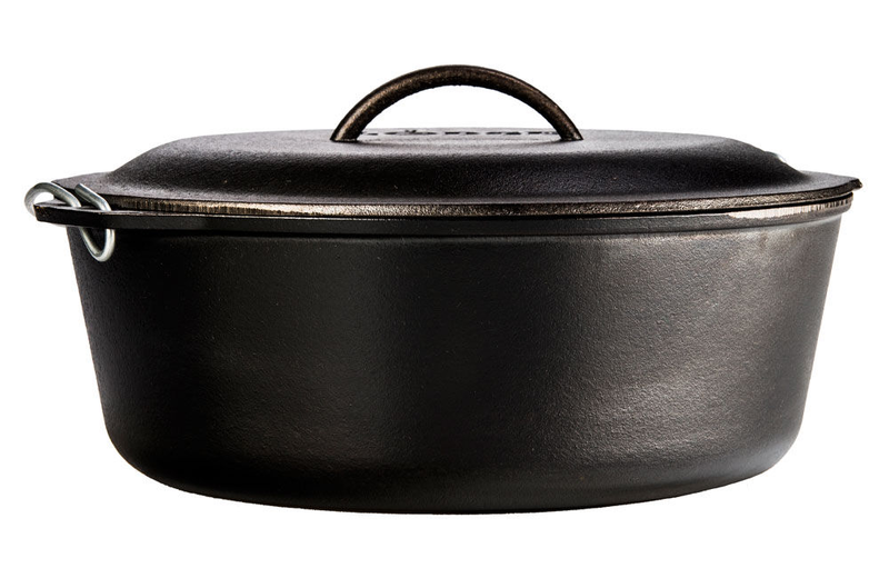 Product image: Lodge cast iron pot dutch oven 8.52 lt, with cast iron lid and stainless handle, , medium-null