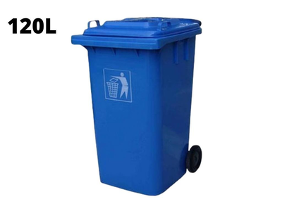 Πλαστικός κάδος απορριμμάτων 120l - μπλέ, Blue Πλαστικός κάδος απορριμμάτων 120l - μπλέ, Blue, medium