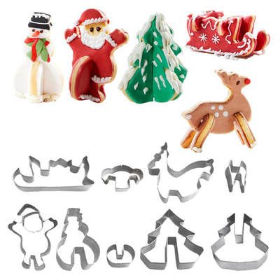 Westmark 3d santa and festive motifs cookie cutters set of 9, , medium