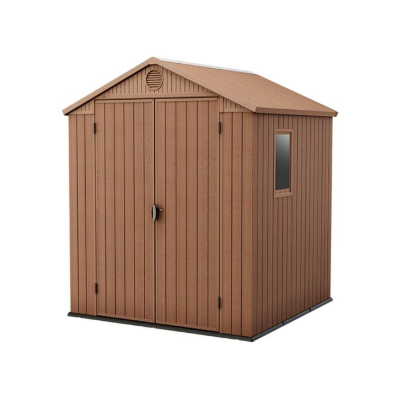 Product image: Keter darwin αποθήκη κήπου 6x6ft ρητίνη και μέταλλο σε χρώμα καφέ ξύλο-null