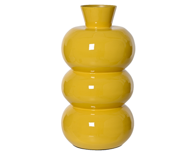 Vase high gloss enamel yellow, Yellow, medium