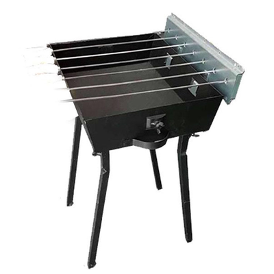 Charcoal bbq black + legs + 7 skewers small 40cm, , medium