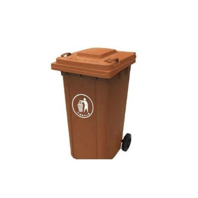 Πλαστικός κάδος απορριμμάτων 120l - καφέ, , medium