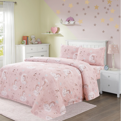 Kids summer sheet set #kbss4, Pink, medium