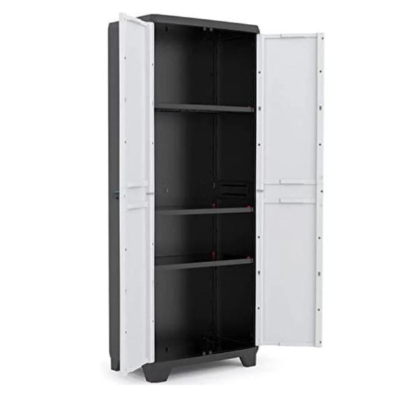 Keter linear plastic high cabinet 3 shelves - light grey, , medium-null