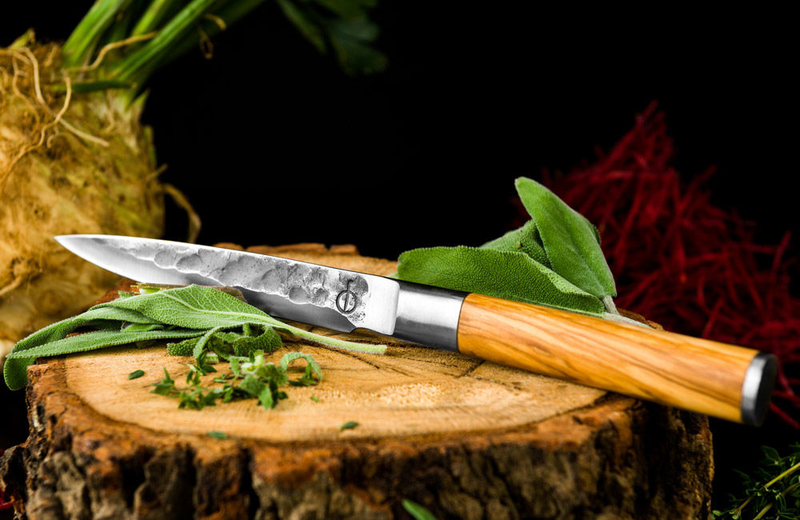 Forged olive wood utility knife 440c japanese steel 12.5cm, , medium image number null