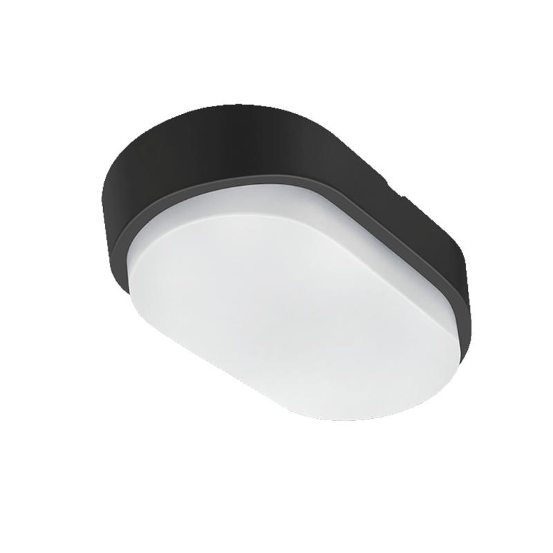 Sunlight led 10w bulkhead light oval plastic black/grey/white 700lm 3cct ip54 l212xw119xh60.5mm, , medium-null