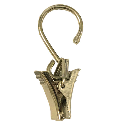 Hook w clip gold 10pc metal