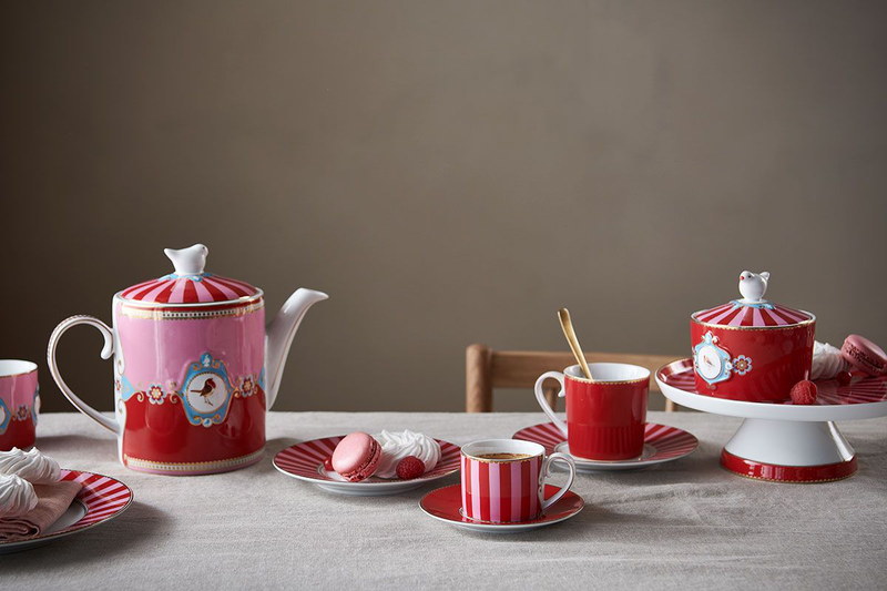A pip love birds teapot medium red/pink, , medium-null
