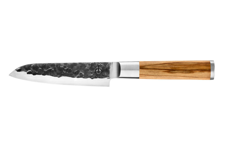 Product image: Forged olive wood santoku knife 440c japanese steel 14cm, , medium-null