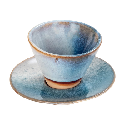 Stoneware espresso cup with plate, , medium