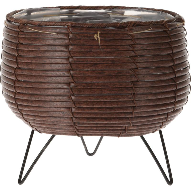 Flower pot standing 20x14x19cm - brown, , medium-null