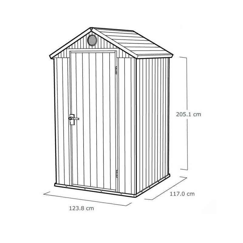 Product image: Keter darwin αποθήκη κήπου 4x4ft ρητίνη και μέταλλο σε χρώμα καφέ ξύλο-null