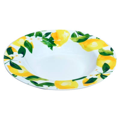 Porcelain lemon design soup plate
