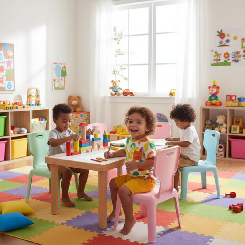 Kids chair plastic -  assorted colors, , medium-null