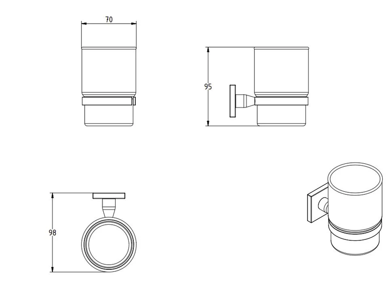 Delta wall mounted tumbler holder, , medium-null