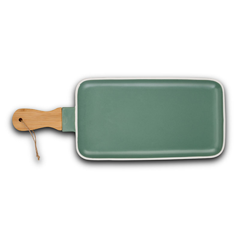 Nava terrestrial serving plate green-null