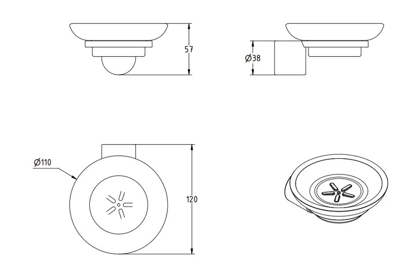 Product image: LAMDA wall mounted soap dish holder, , medium-null