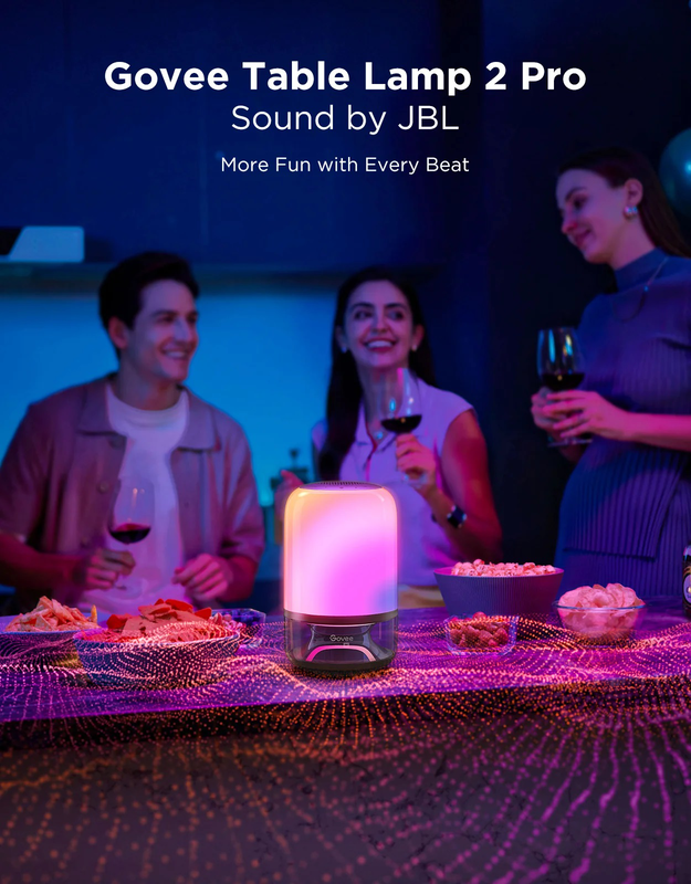 Govee table lamp 2 pro portable rgbicww with built in jbl speaker, , medium-null