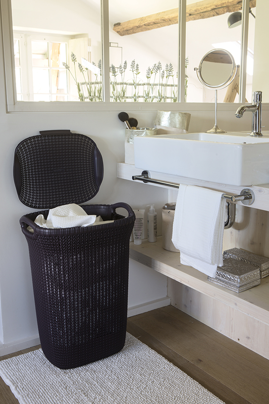 Curver knit laundry basket 57ltr  brown, , medium-null