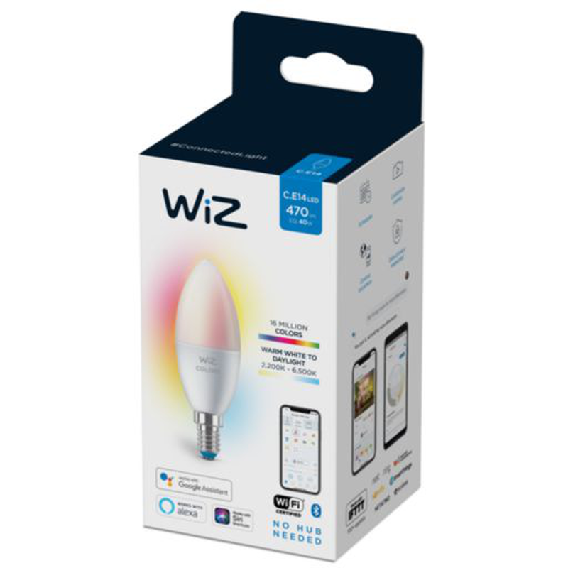 Wiz wi fi ble 40w c37 e14 rgb, , medium image number null