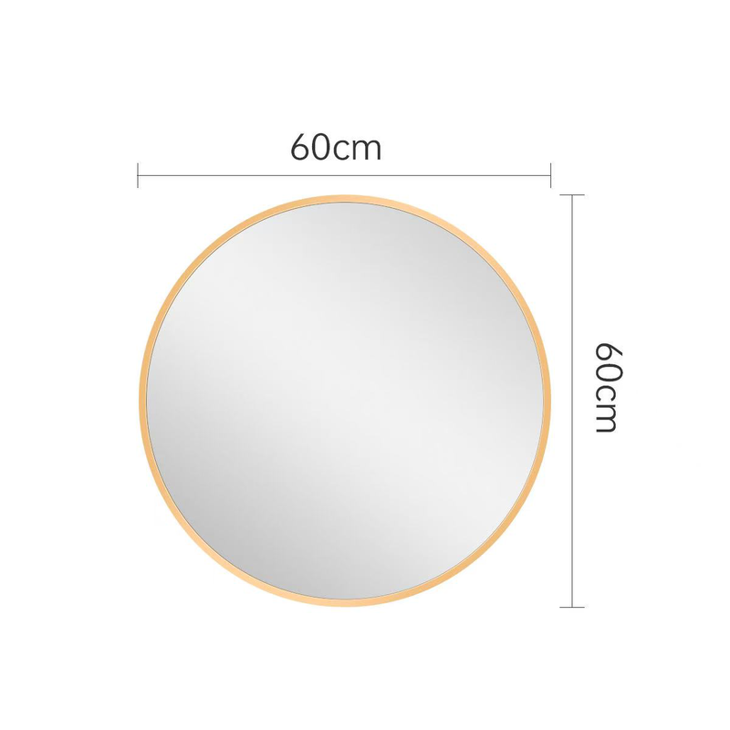 Round mirror with gold aluminium frame ⌀600mm, , medium-null