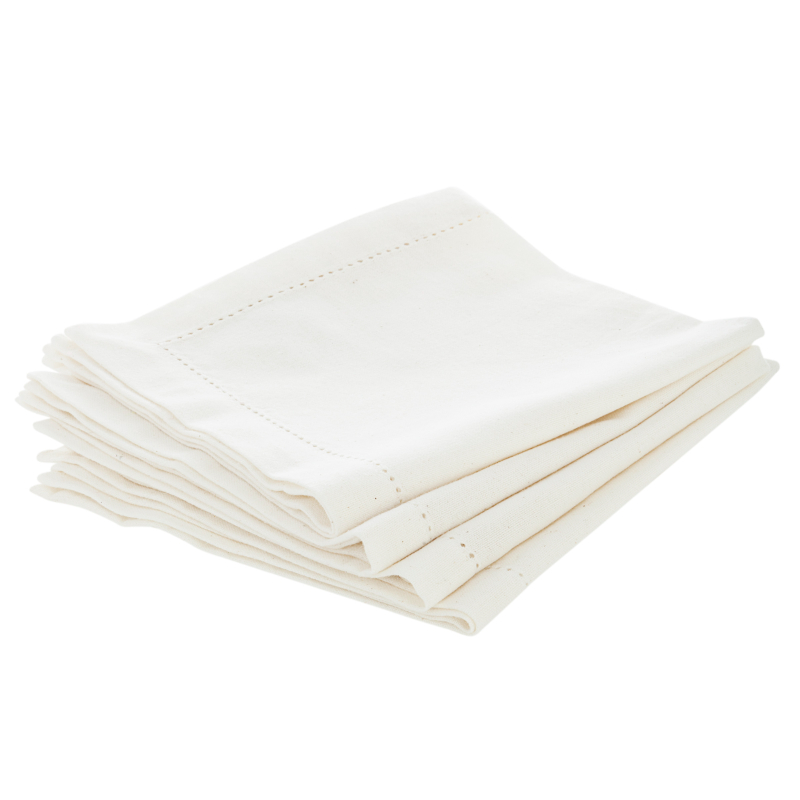 Atmosphera napkin chambray 4pcs - white, , medium-null