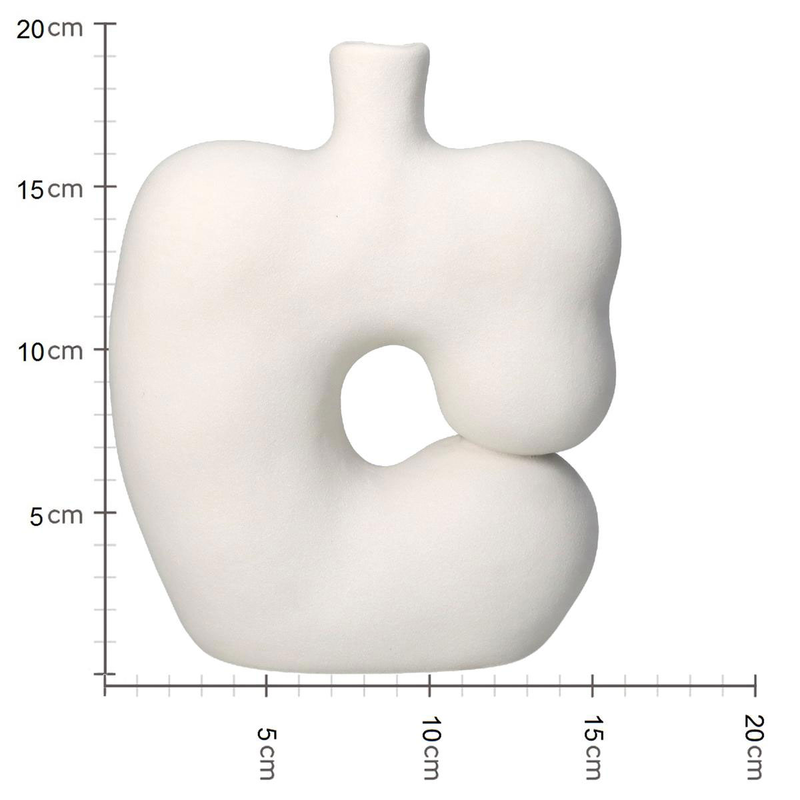 Βαζο λευκο κεραμικο 16x7.2x19.3cm, , medium-null