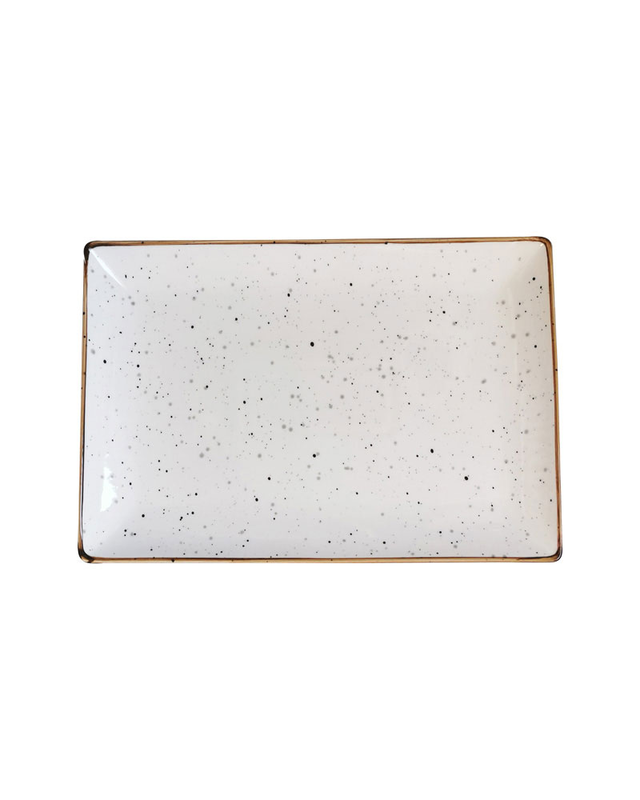 Product image: Platter rectangular white with black speckles 32x22cm, , medium-null