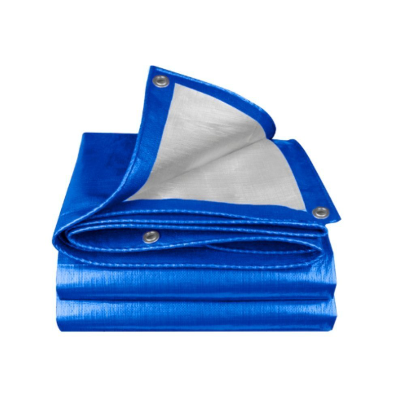Product image: Jadever πολυχρηστικό αδιάβροχο βαρύ κάλυμμα μουσαμά 3x3m,110gsm με επένδυση & αλουμινένιους κρίκους, μπλε, , medium-null
