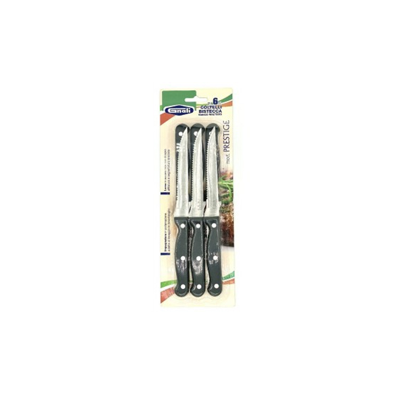 Product image: Knife for steak with black handle 6 pcs, , medium-null
