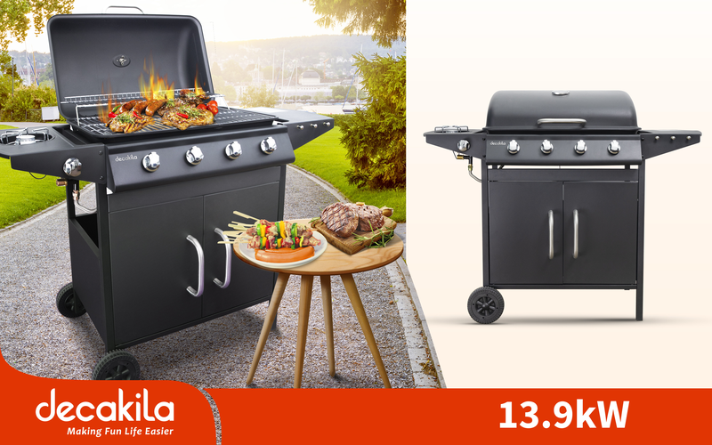 Gas bbq grill 11.6kw decakila, , medium-null