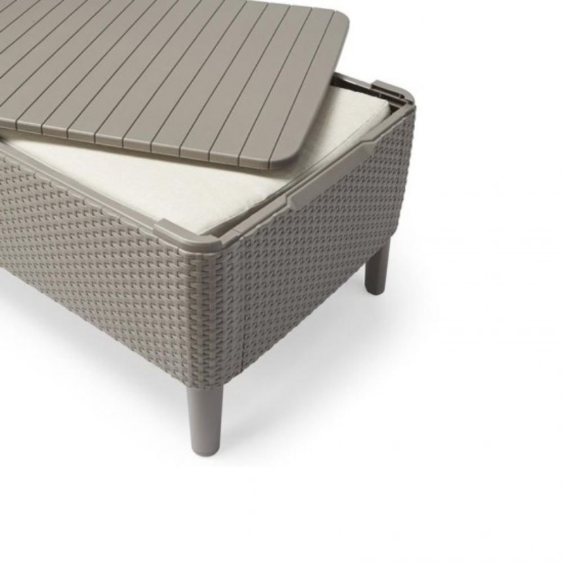Product image: Keter salemo σετ μπαλκονιού με 2 καρέκλες, τριθέσιο καναπέ και τραπέζι αποθήκευσης σε χρώμα cappuccino, , medium-null